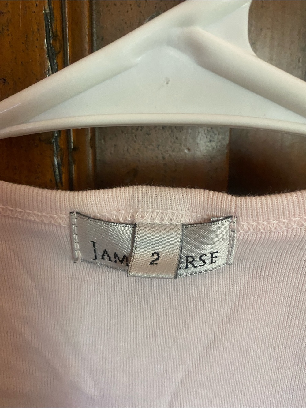 Vintage James Perse Deep V-Neck Tee Shirt-Pale Pink-Size 2 - Picture 5 of 6